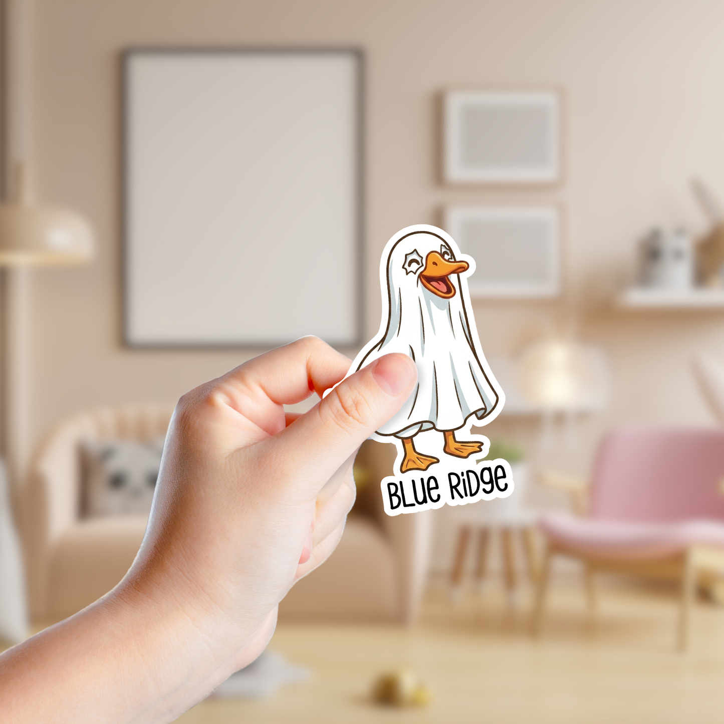 Silly Goose in a Ghost Costume Custom Sticker