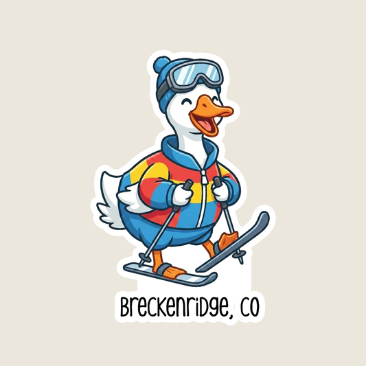 Silly Goose Skiing Custom Funny Sticker