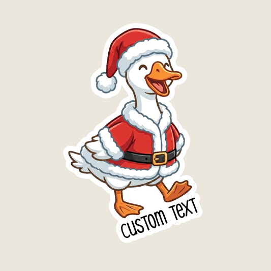 Silly Goose in a Santa Costume Custom Sticker