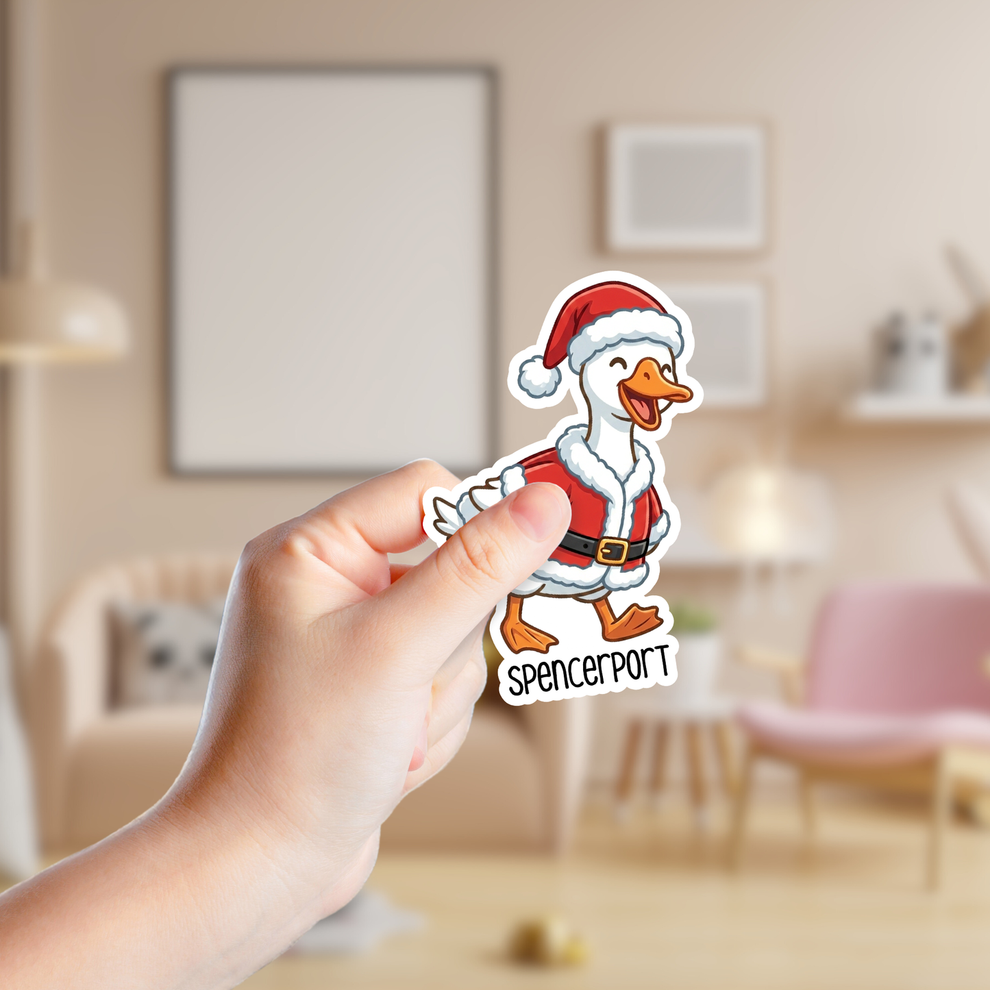 Silly Goose in a Santa Costume Custom Sticker