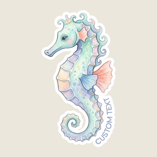 Watercolor Seahorse Custom Sticker