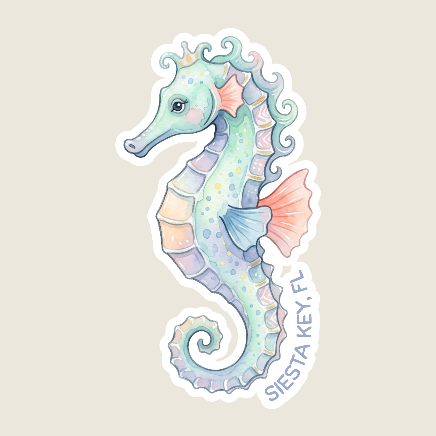 Watercolor Seahorse Custom Sticker
