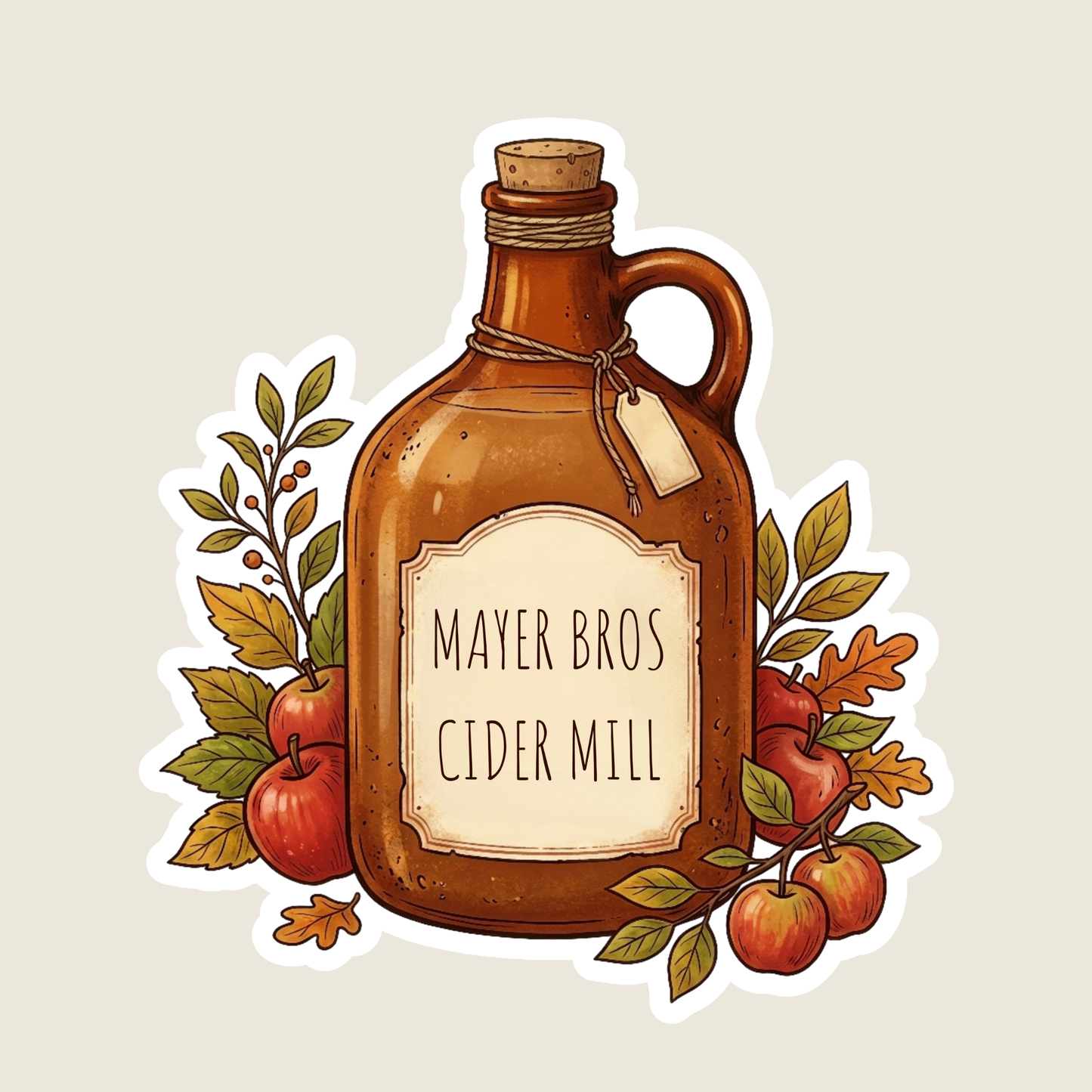 Vintage Halloween Apple Cider Custom Sticker