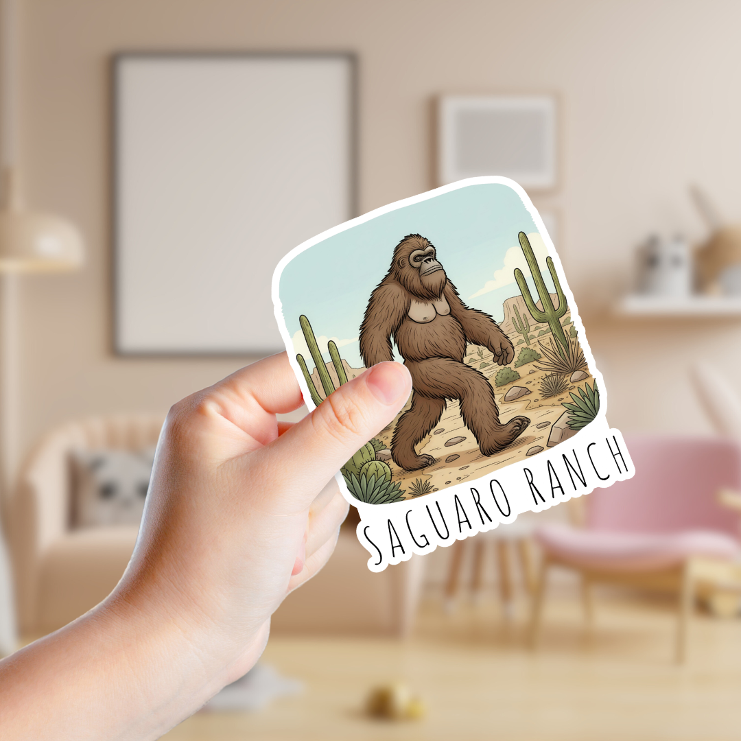 Desert Big Foot Walking Custom Sticker