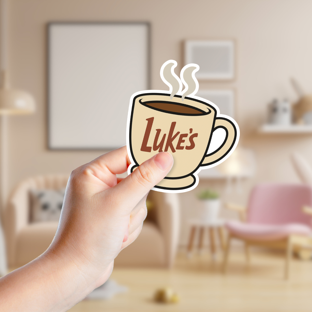 Gilmore Girls Tan Luke's Coffee Mug Sticker