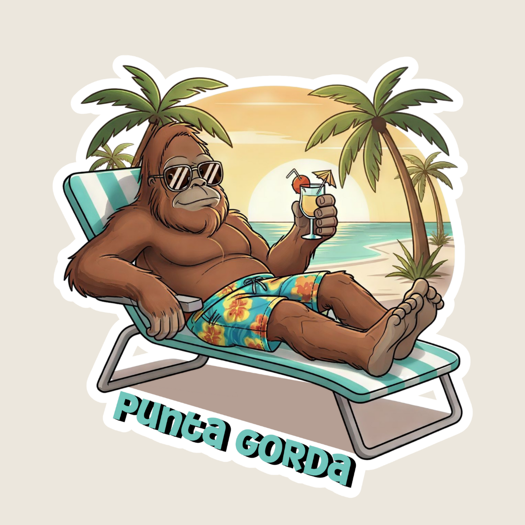 Lounging Bigfoot Custom Sticker