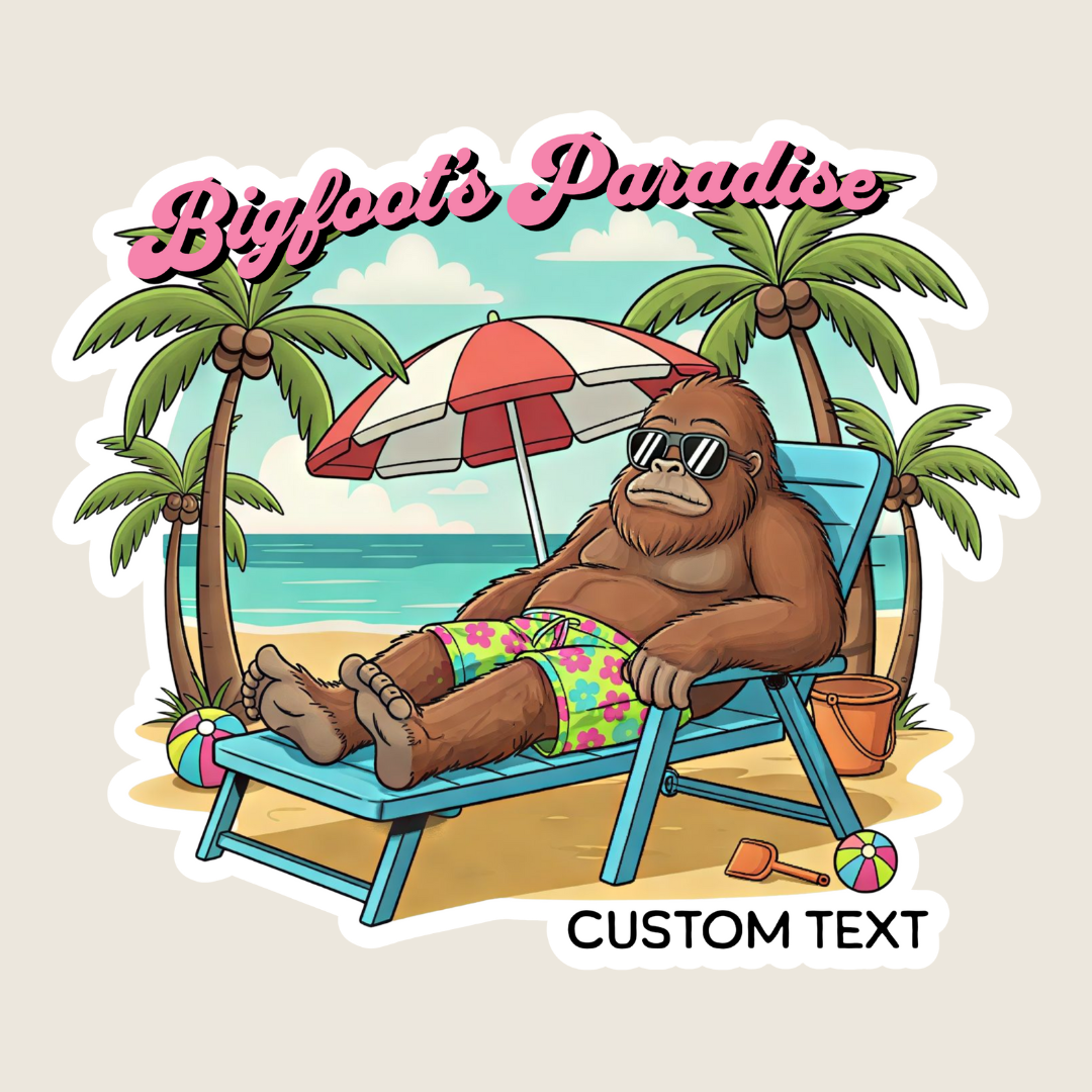 Bigfoot's Paradise Customizable Sticker