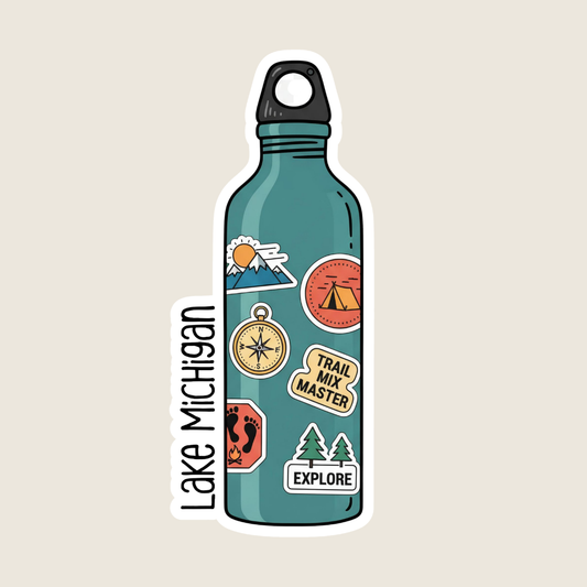Water Bottle Covered in Stickers Custom Stickers