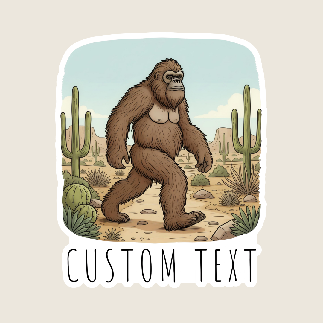 Desert Big Foot Walking Custom Sticker
