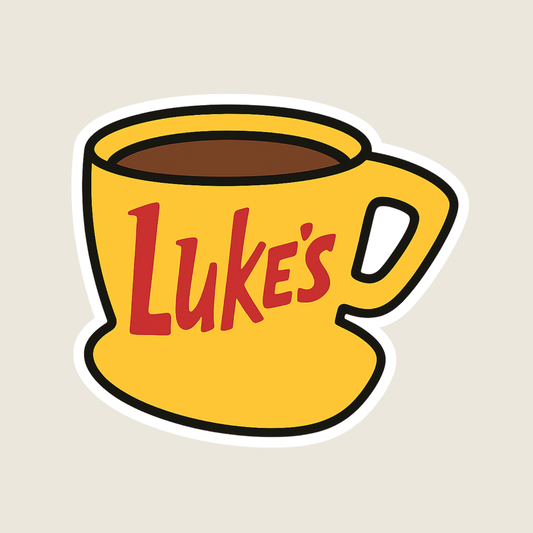 Gilmore Girls Yellow Luke's Coffee Mug Sticker