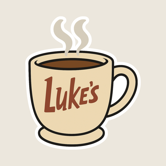 Gilmore Girls Tan Luke's Coffee Mug Sticker