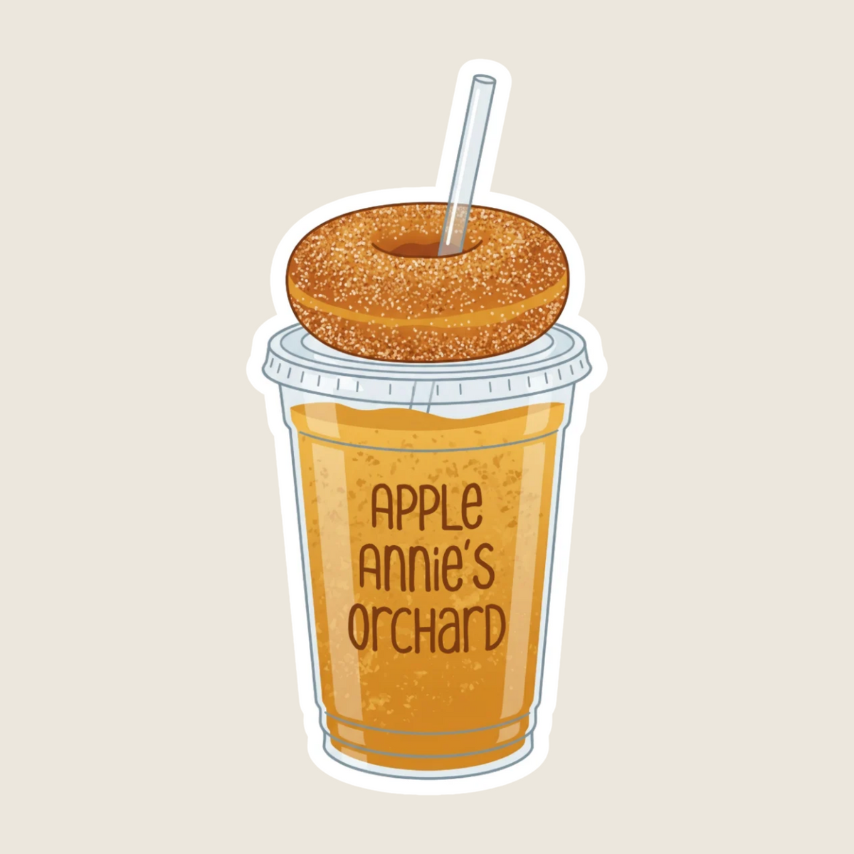 Apple Cider Slushie and Donut Custom Sticker