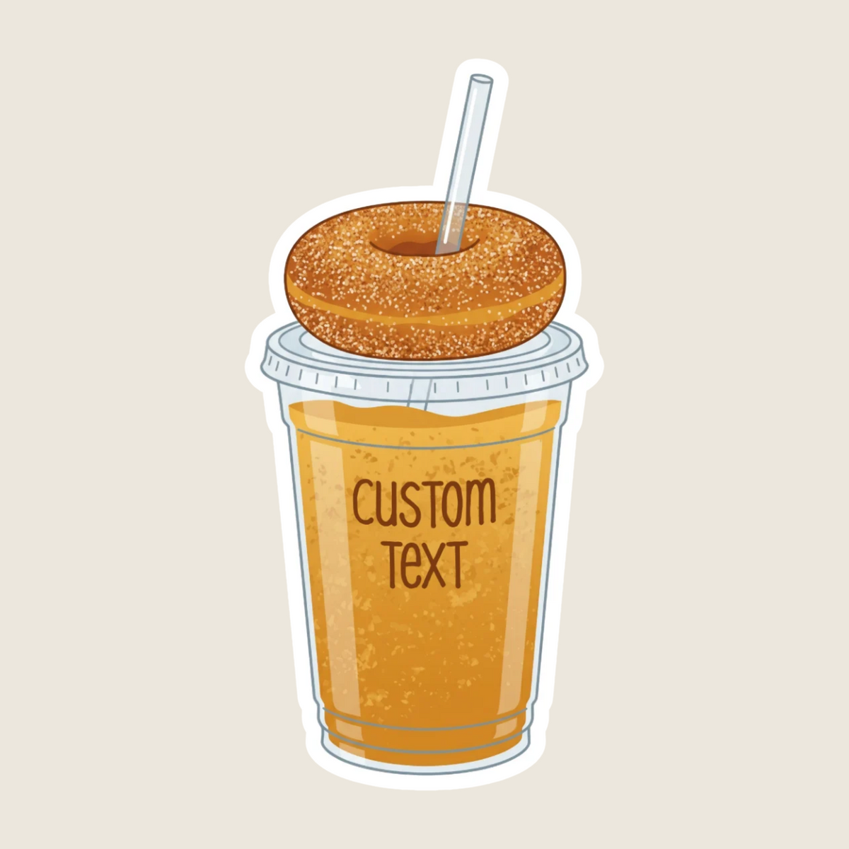 Apple Cider Slushie and Donut Custom Sticker
