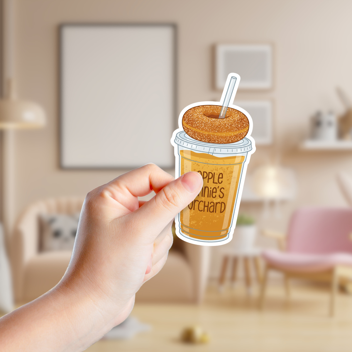 Apple Cider Slushie and Donut Custom Sticker